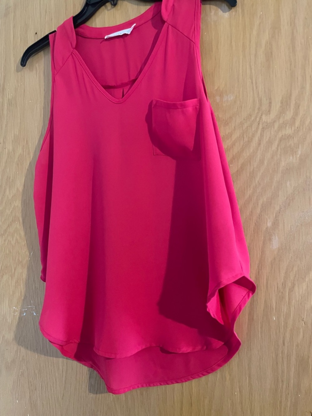 Lush Hot Pink V-Neck Sleeveless Pocket Camisole